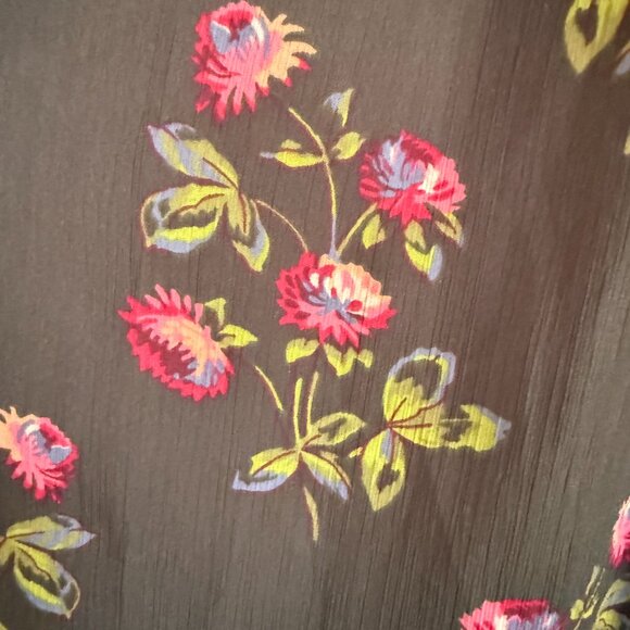 J. Crew | Point Sur Olive Green Floral Maxi Skirt in Crinkle Chiffon Size 0 - Picture 5 of 10